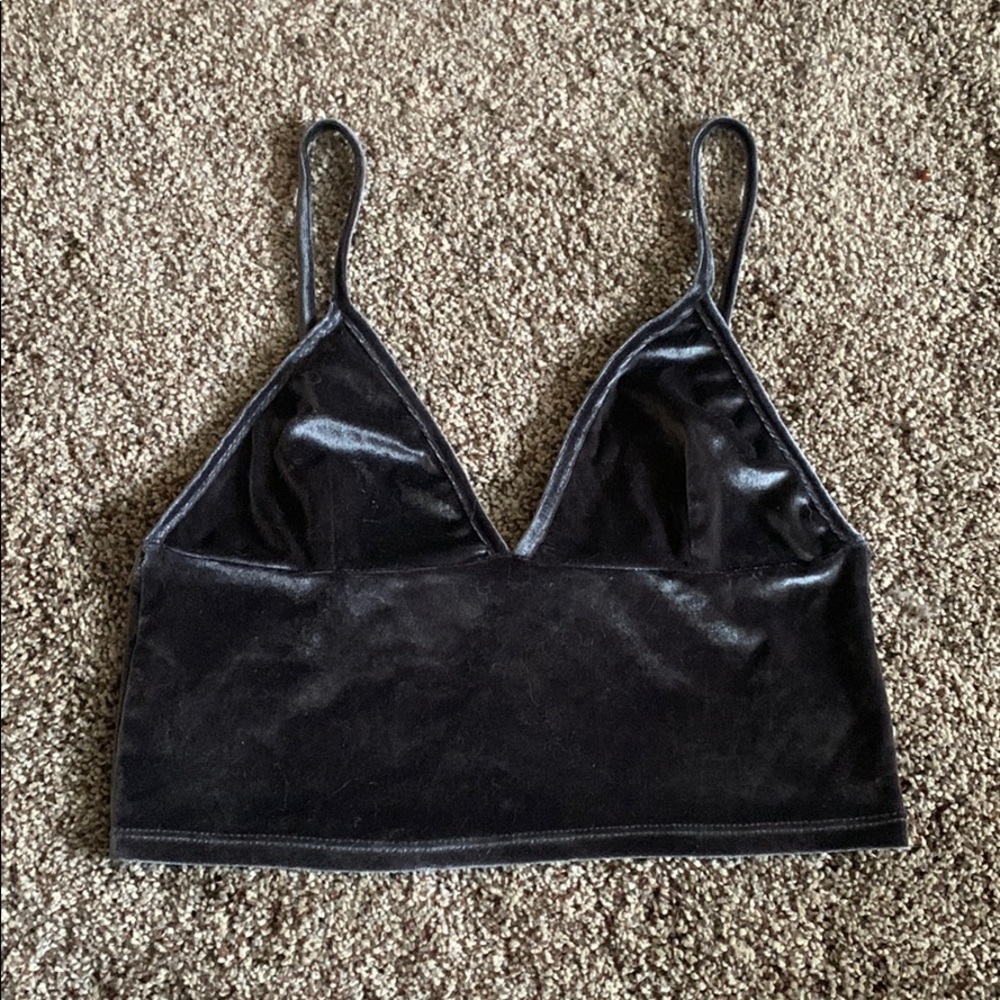 Pull & Bear Velvet Crop Top / Bralette